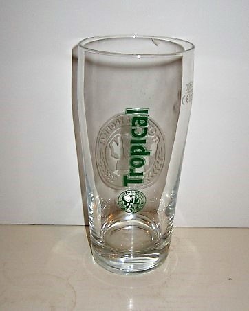 beer glass from the Compania Cervecera de Canarias brewery in Spain with the inscription 'Tropical'