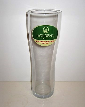 beer glass from the Holden's brewery in England with the inscription 'Holden's B.C.L Black Country Ale 4.0% Abv'