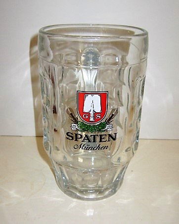 beer glass from the Spaten brewery in Germany with the inscription 'Spaten Munchen'