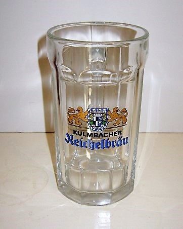 beer glass from the Kulmbacher brewery in Germany with the inscription 'Kulmbacher Reichelbrau'