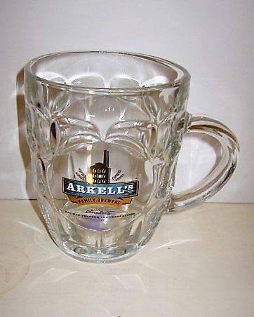 beer glass from the Arkell's  brewery in England with the inscription 'Arkell's Family Brewers EST 1843, Quality Refined Through The Generations'
