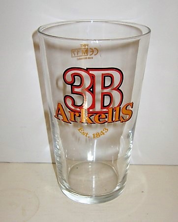 beer glass from the Arkell's  brewery in England with the inscription '3B Arkell's EST 1843'