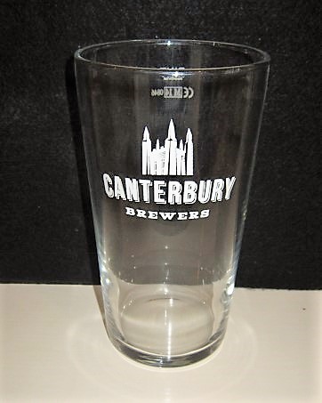 beer glass from the Canterbury Brewers brewery in England with the inscription 'Canterbury Brewers'