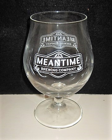 beer glass from the Meantime brewery in England with the inscription 'Meantime Brewing Company'