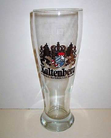 beer glass from the Kaltenberg brewery in Germany with the inscription 'Kaltenberg, Konig Bayerisches Bier'