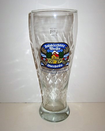 beer glass from the Kaltenberg brewery in Germany with the inscription 'Holzkirchner Oberbrau, Holzkirchner Oberbrau Bekommlich ausgereift Und Rein Gebrant'
