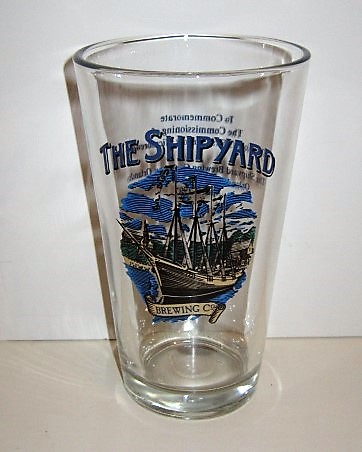 beer glass from the Shipyard  brewery in U.S.A. with the inscription 'The Shipyard Brewing Co'