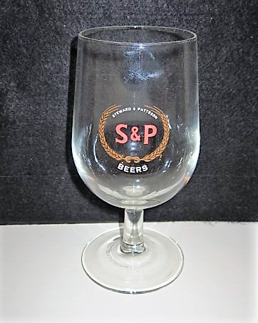 beer glass from the Steward & Patteson brewery in England with the inscription 'S & P Steward & Patteson Beer's'