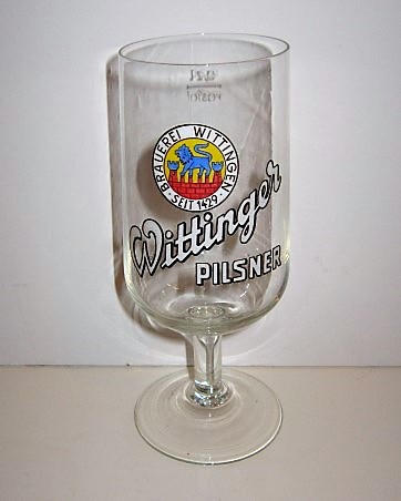 beer glass from the Wittinger  brewery in Germany with the inscription 'Wittinger Pilsner Brauerei Wittingen Seit 1429'