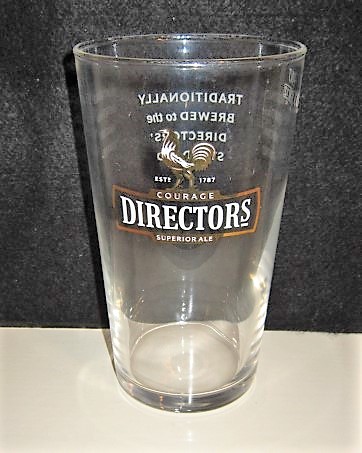 beer glass from the Courage brewery in England with the inscription 'Directors Estd 1787 Courage Superior Ale'