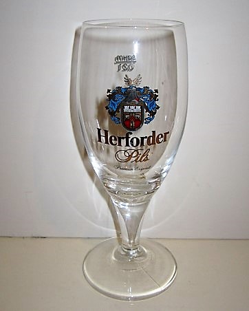 beer glass from the Herforder  brewery in Germany with the inscription 'Herforder Pils'