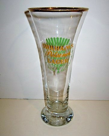 beer glass from the Alloa brewery in Scotland with the inscription 'Grahams Pilsener Lager'