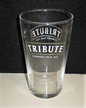 beer glass from the St. Austlell  brewery in England with the inscription 'Tribute Cornish Pal Ale'