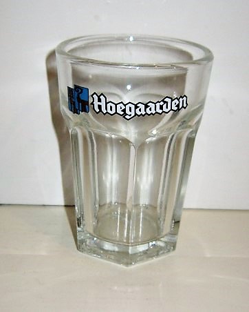 beer glass from the Hoegaarden  brewery in Belgium with the inscription 'Hoegaarden'