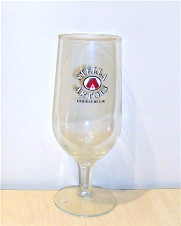 beer glass from the Stella Artois brewery in Belgium with the inscription 'Stella Artois La Biere Belge'