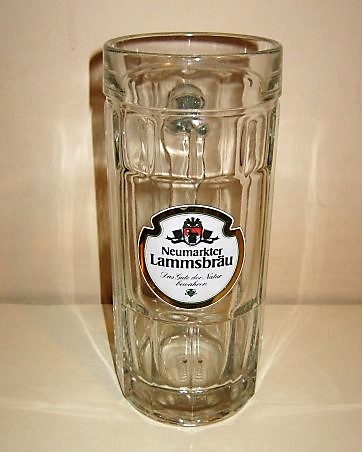 beer glass from the Neumarkter Lammsbrau brewery in Germany with the inscription 'Neumarkter Lammsbrau'