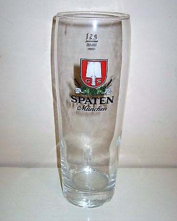 beer glass from the Spaten brewery in Germany with the inscription 'Spaten Munchen'