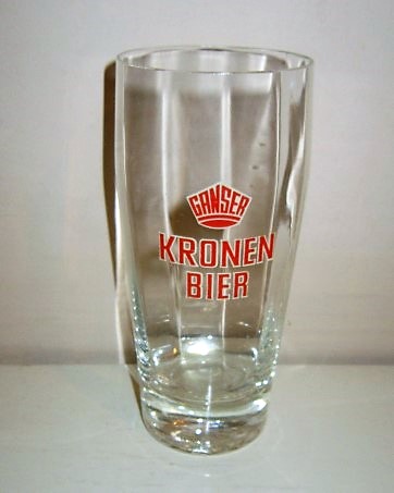 beer glass from the Ganser brewery in Germany with the inscription 'Ganser Kronen Bier'