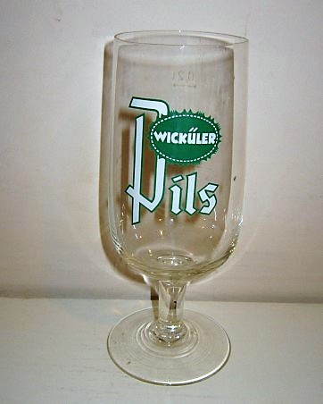 beer glass from the Dortmunder Actien brewery in Germany with the inscription 'Wickuler Pils'
