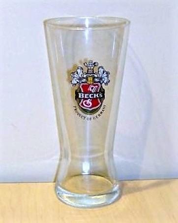 beer glass from the Beck & Co. brewery in Germany with the inscription 'Beck's Product Of Germany'