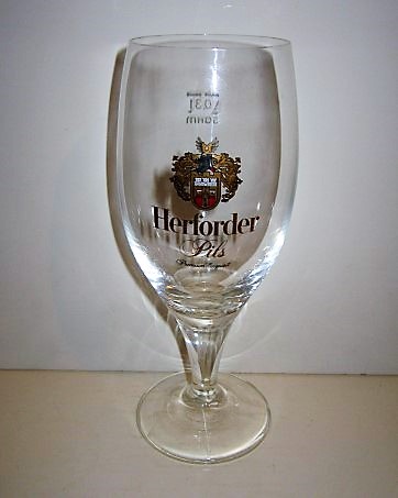 beer glass from the Herforder  brewery in Germany with the inscription 'Herforder Pils'
