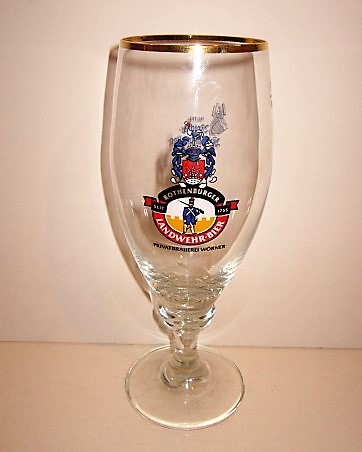 beer glass from the Worner brewery in Germany with the inscription 'Landwehr bier Rothenburger Seit 1755, Privatbrauerei Worner'