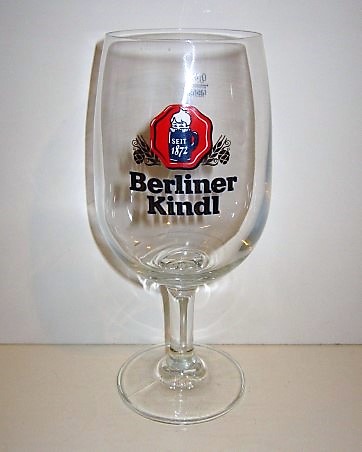 beer glass from the Berliner Kindl  brewery in Germany with the inscription 'Berliner Kindl Seit 1872'