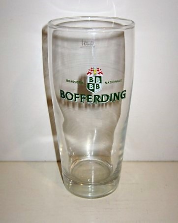 beer glass from the Bofferding brewery in Luxembourg with the inscription 'Bofferding, Brasserie Nationale'