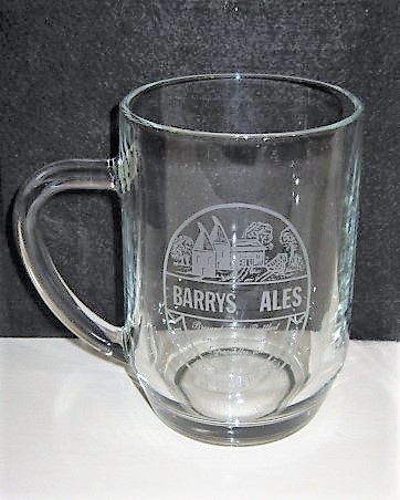 beer glass from the Barry's Brewery brewery in England with the inscription 'Barrys Ales Brewer Of Distinction'