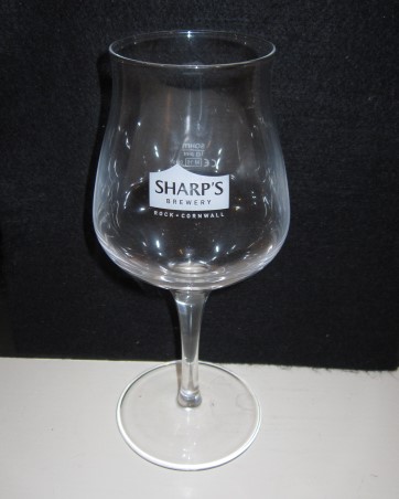 beer glass from the Sharp's brewery in England with the inscription 'Sharp's Brewery Rock Cornwall'