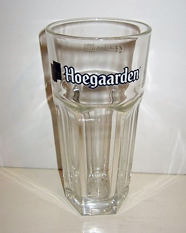 beer glass from the Hoegaarden  brewery in Belgium with the inscription 'Hoegaarden'