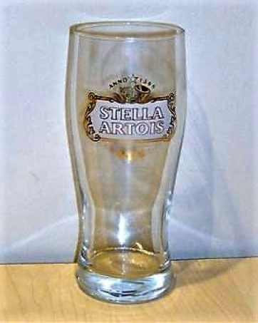 beer glass from the Stella Artois brewery in Belgium with the inscription 'Anno 1366 Stella Artois'