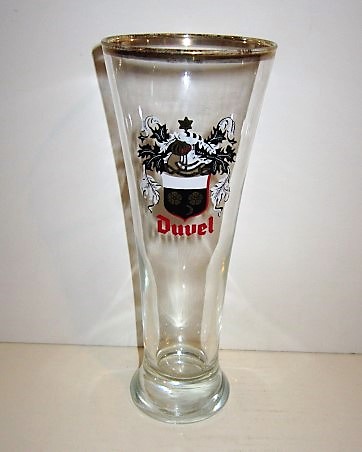 beer glass from the Duvel Moortgat brewery in Belgium with the inscription 'Duvel'