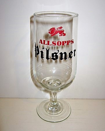 beer glass from the Allsopp's brewery in England with the inscription 'Allsopps Pilsner'
