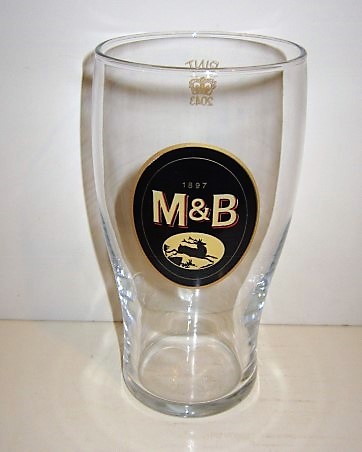 beer glass from the Mitchells & Butlers brewery in England with the inscription '1897 M&B'