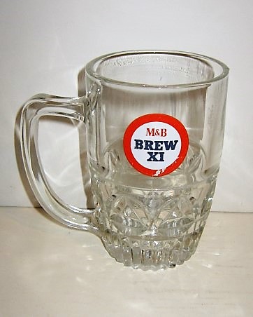 beer glass from the Mitchells & Butlers brewery in England with the inscription 'M&B Brew X1'