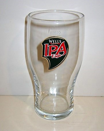 beer glass from the Charles Wells brewery in England with the inscription 'Wells IPA Eagle'