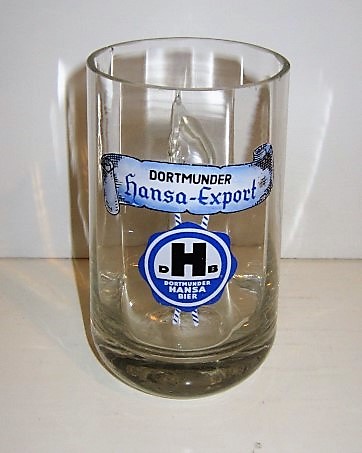 beer glass from the Dab brewery in Germany with the inscription 'DHB Dortmunder Hansa Bier, Dortmunder Hansa Export'