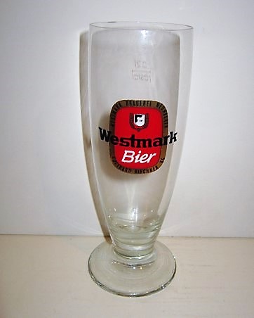 beer glass from the WestMark brewery in Germany with the inscription 'Westmark Bier, Westmark Brauerei Neuhaaren Gotthard Kirchner Kg'
