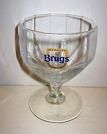 beer glass from the Gouden Boom  brewery in Belgium with the inscription 'Brugs Witbier Blanche De Brugs'