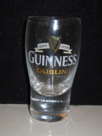beer glass from the Guinness  brewery in Ireland with the inscription 'Guinness Dublin EST 1759'