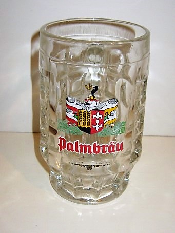 beer glass from the Palmbrau brewery in Germany with the inscription 'Palmbrau'