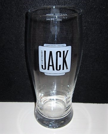 beer glass from the Shepherd Neame brewery in England with the inscription 'Shepherd Neam Canterbury Jack'