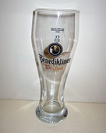 beer glass from the Licher  brewery in Germany with the inscription 'Benediktiner, Benediktiner Weissbier'