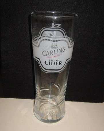 beer glass from the Carling brewery in Canada with the inscription 'Carling British Cider'