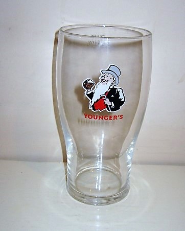 beer glass from the Caledonian  brewery in Scotland with the inscription 'Younger's Tartan Bitter'