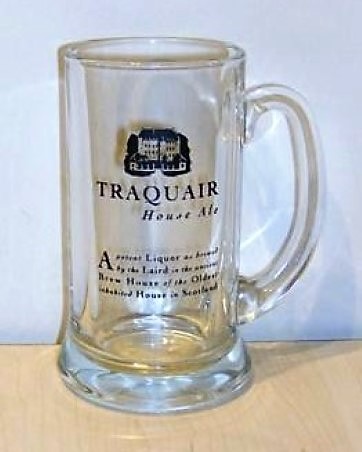 beer glass from the Traquair House  brewery in Scotland with the inscription 'Traquair House Ale'