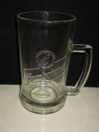 beer glass from the Plzensky Prazdroj brewery in Czech Republic with the inscription 'Gambrinus Plzen 1869'