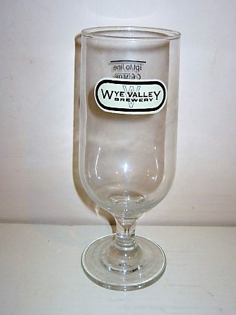 beer glass from the Wye Valley  brewery in England with the inscription 'Wye Valley Brewery'