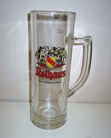beer glass from the Badische Staatsbrauerei Rothaus brewery in Germany with the inscription 'Rothaus Hochschwarzwald '